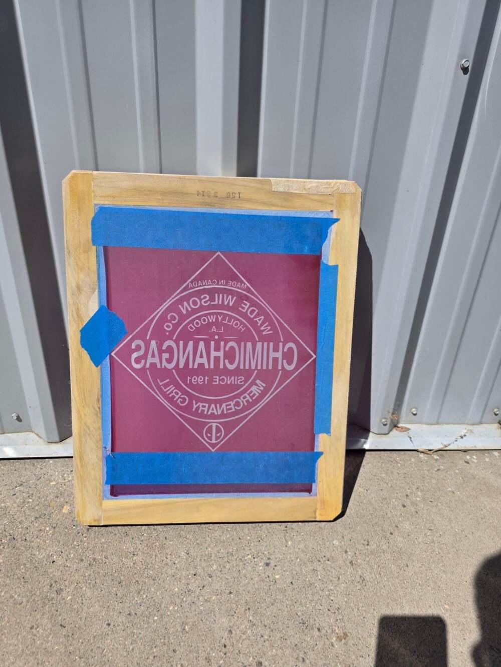Custom Wooden Screen Printing Frame Wade Wilson Co Chimichangas Mercenary Grill